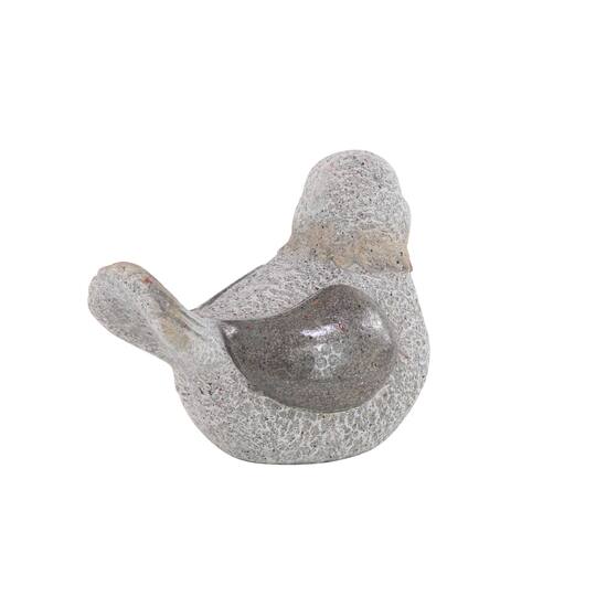 13" Gray Stone Country Bird Garden Sculpture Set